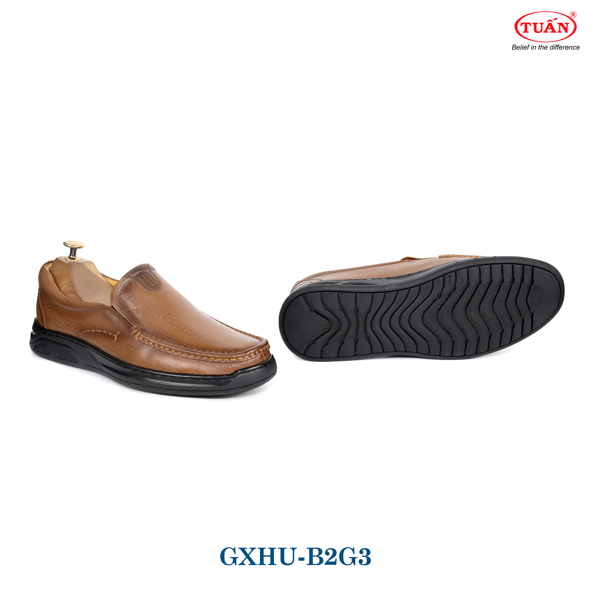 GIÀY LƯỜI NAM DA BÒ GXHU-B2G3 - Ảnh 5